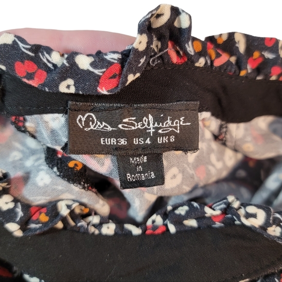Miss Selfridge Micro Floral Pattern Flowy Blouse Fashion Top Women's Size US 4 - Picture 7 of 13